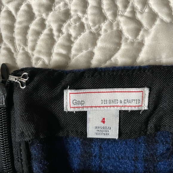 Plaid Wool Mini Skirt black blue Gap - Picture 4 of 5
